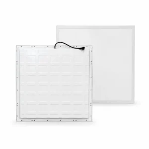IP65 backlit LED panel shown from the front and 30 mm rear housing