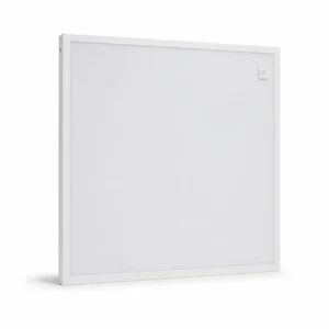 White slim LED panel with a compact microwave sensor at the panel face
