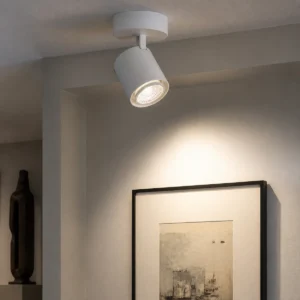 MR16 LED spot bulb installed in an adjustable indoor spotlight