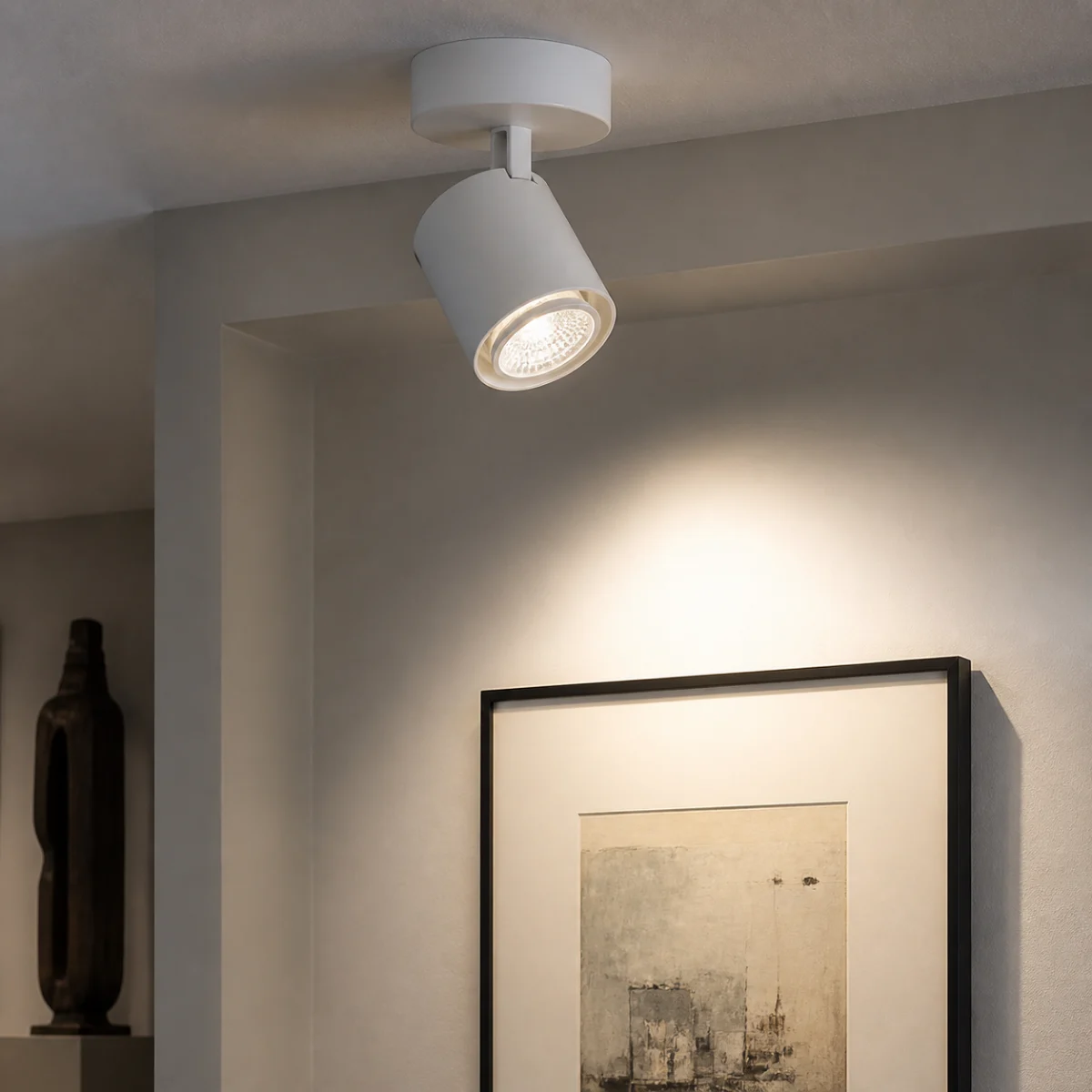 MR16 LED spot bulb installed in an adjustable indoor spotlight