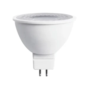 MR16 LED spot bulb with textured front lens on a white background