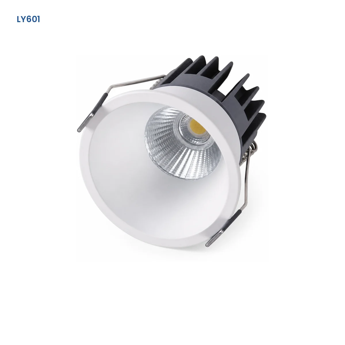 LY601 narrow-beam recessed LED spotlight with white deep reflector
