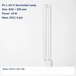 Clear PL-L UV-C lamp Φ18 × 225 mm, 2G11 four-pin, 18 W