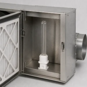 Clear PL-S UV-C lamps installed inside enclosed air-treatment equipment