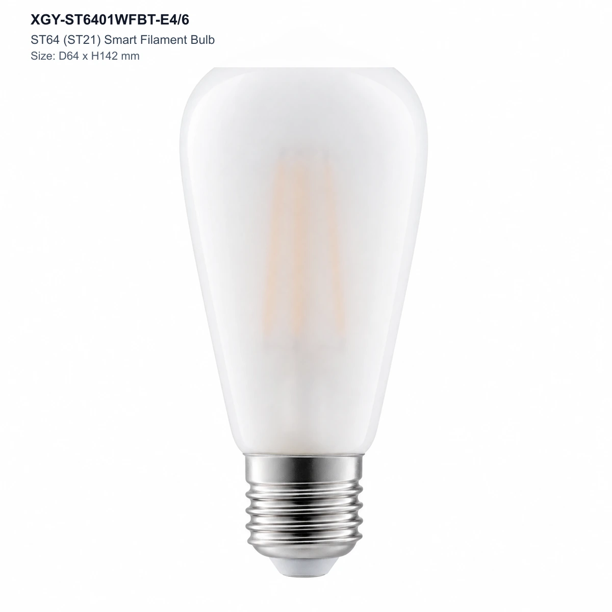 XGY-ST6401WFBT-E4/6 ST64 (ST21) Smart Filament Bulb, Size D64 x H142 mm