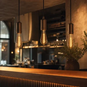 Ultra Slim Flexible Filament LED Bulbs in a realistic application setting