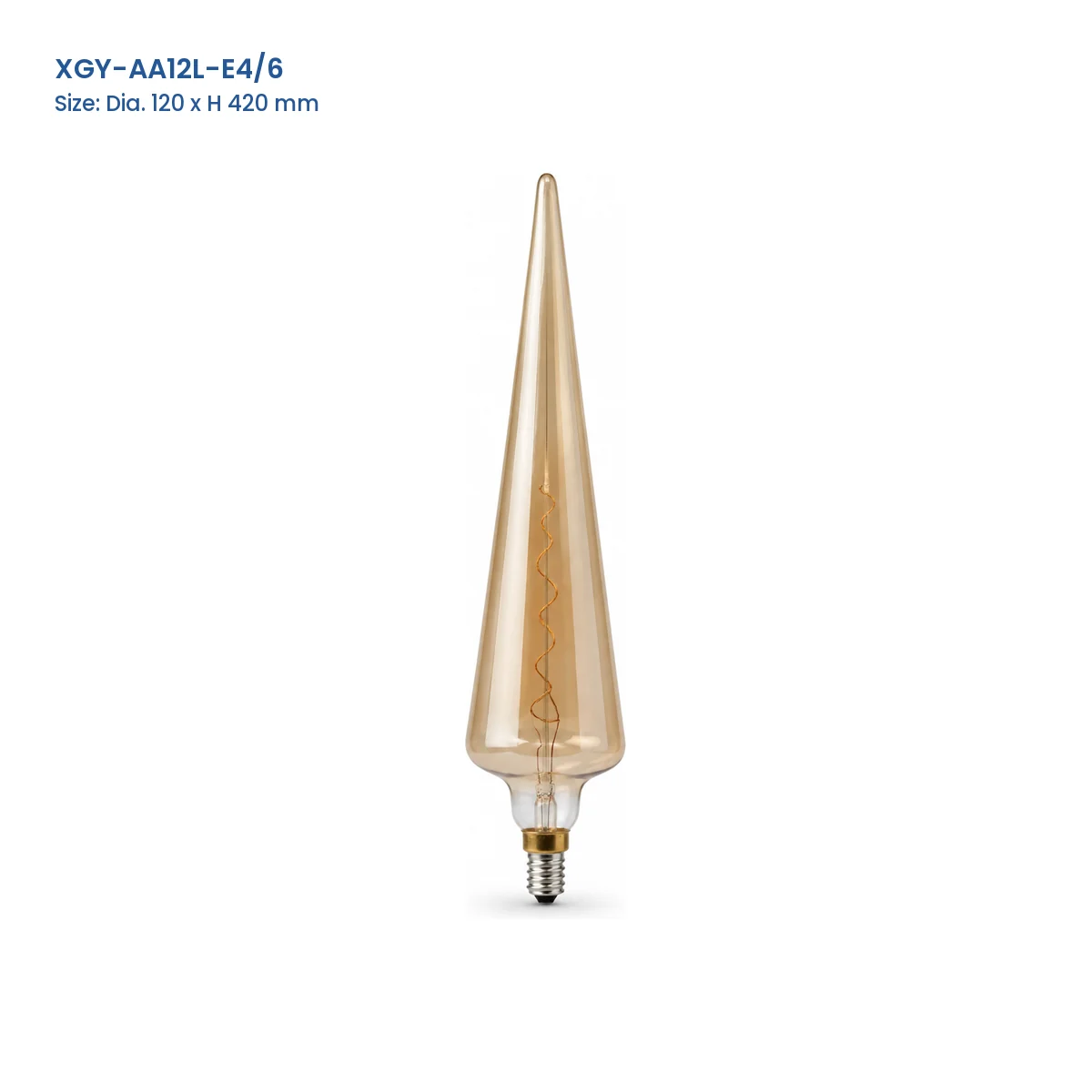 XGY-AA12L-E4/6 huge LED filament bulb, Dia. 120 x H 420 mm
