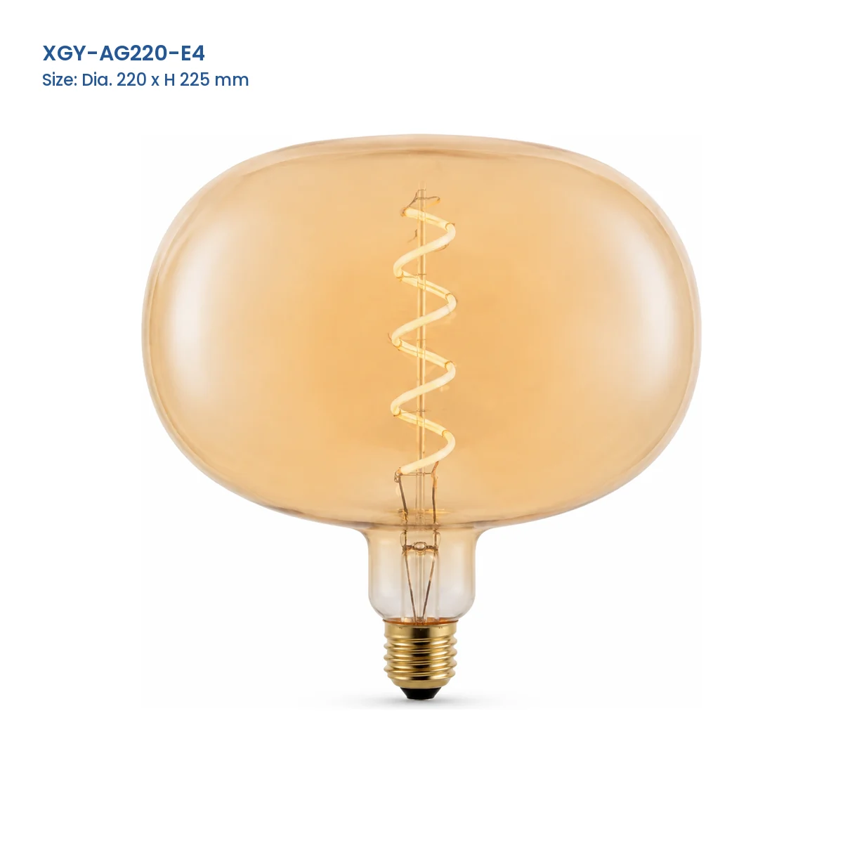 XGY-AG220-E4 huge LED filament bulb, Dia. 220 x H 225 mm