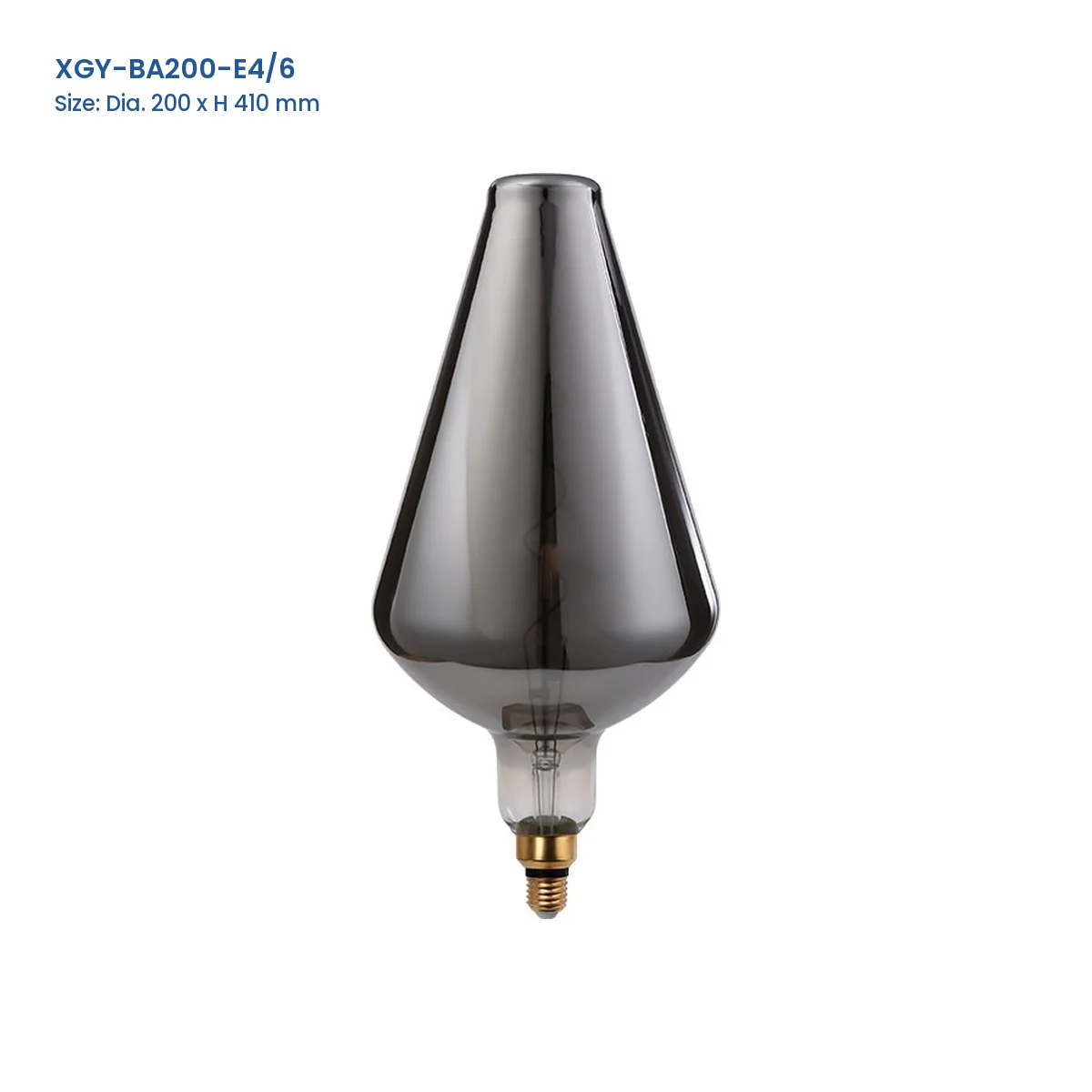 XGY-BA200-E4/6 huge LED filament bulb, Dia. 200 x H 410 mm
