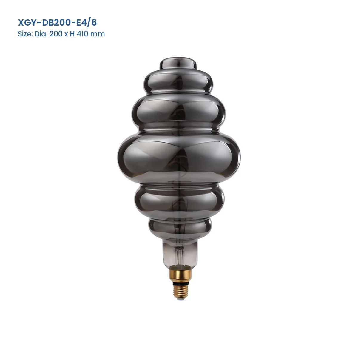 XGY-DB200-E4/6 huge LED filament bulb, Dia. 200 x H 410 mm