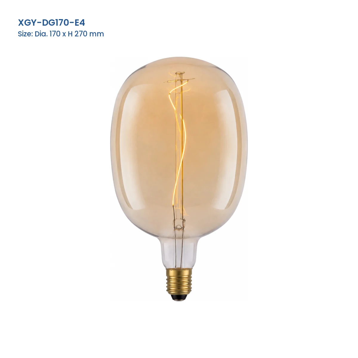 XGY-DG170-E4 huge LED filament bulb, Dia. 170 x H 270 mm