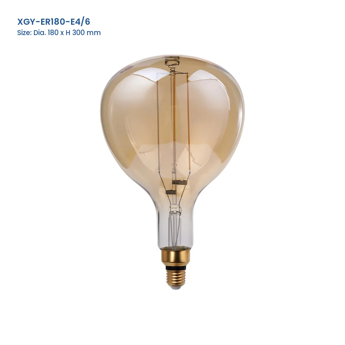 XGY-ER180-E4/6 huge LED filament bulb, Dia. 180 x H 300 mm