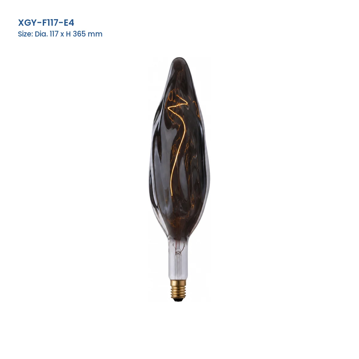 XGY-F117-E4 huge LED filament bulb, Dia. 117 x H 365 mm