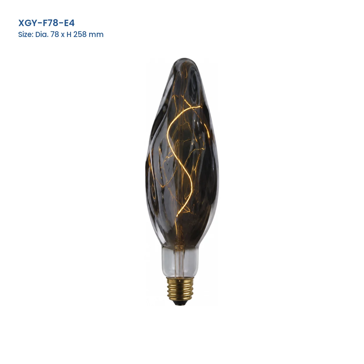 XGY-F78-E4 huge LED filament bulb, Dia. 78 x H 258 mm