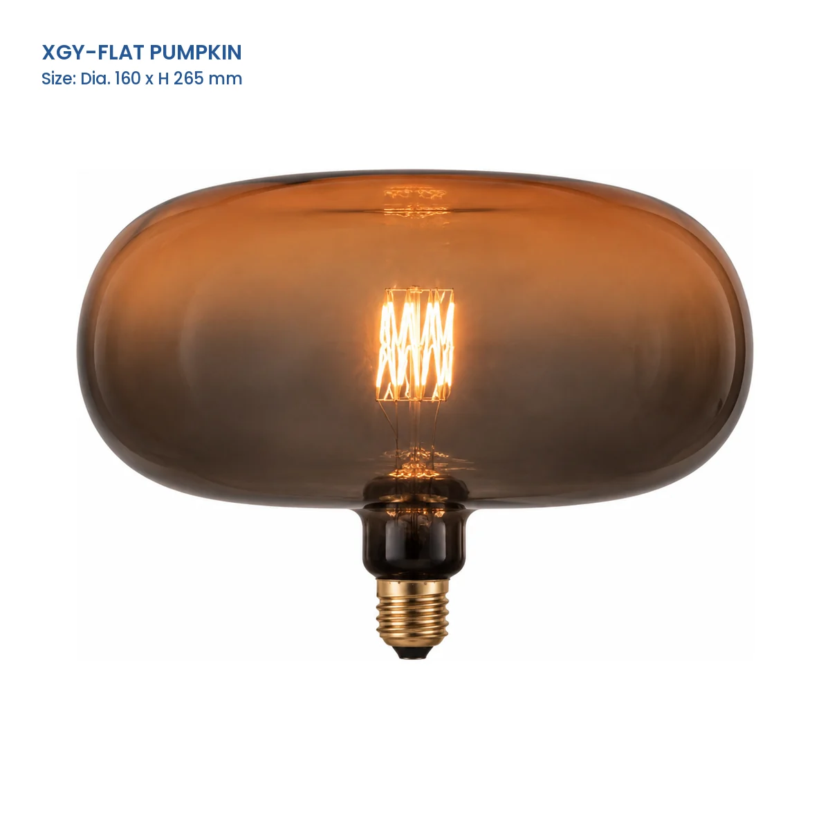 XGY-FLAT PUMPKIN huge LED filament bulb, Dia. 160 x H 265 mm