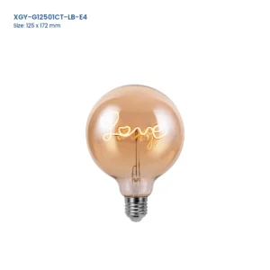 G125 word filament bulb showing a LOVE option