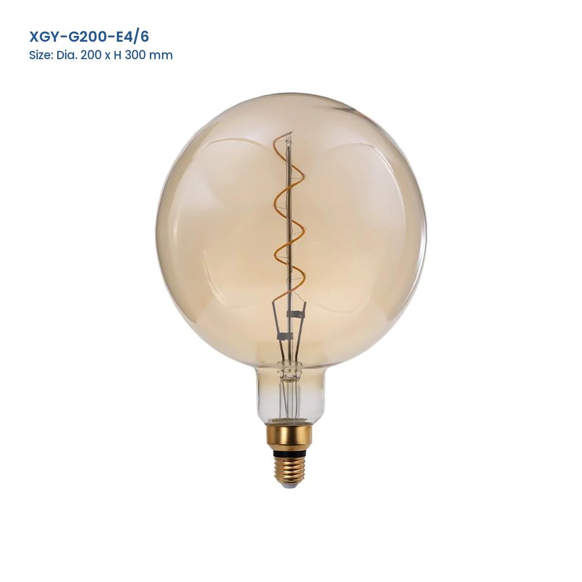 XGY-G200-E4/6 huge LED filament bulb, Dia. 200 x H 300 mm