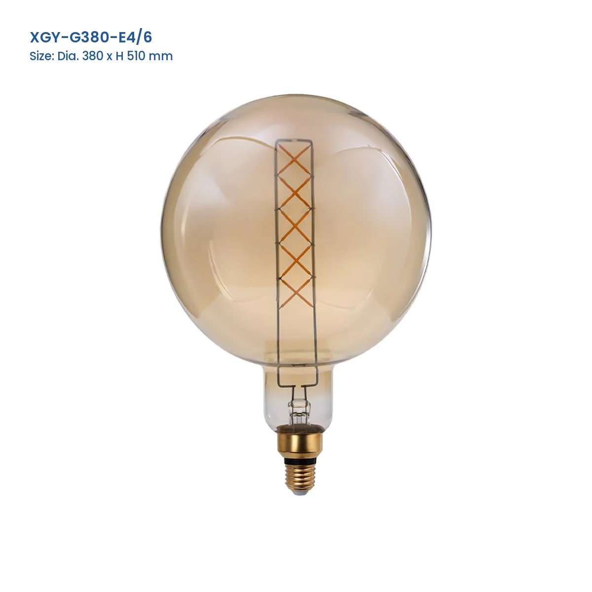 XGY-G380-E4/6 huge LED filament bulb, Dia. 380 x H 510 mm