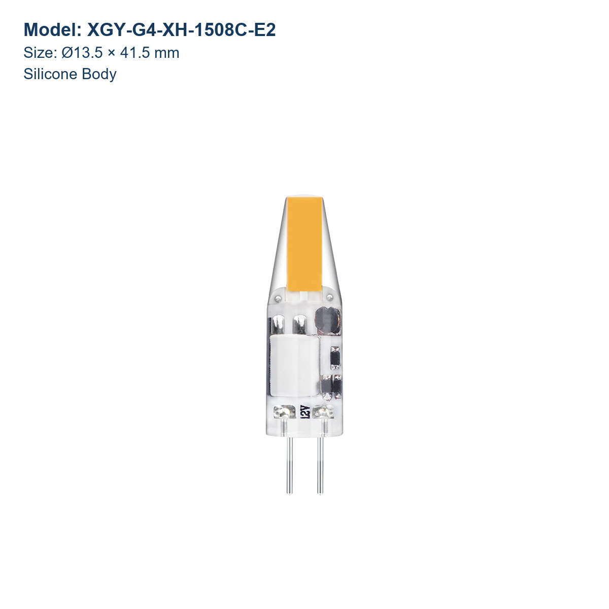 XGY-G4-XH-1508C-E2 G4 LED capsule bulb, Ø13.5 × 41.5 mm, Silicone body