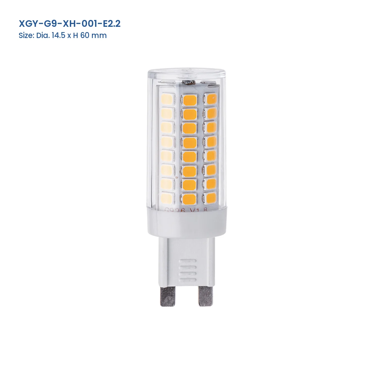 XGY-G9-XH-001-E2.2 G9 LED capsule bulb, Dia. 14.5 × H 60 mm