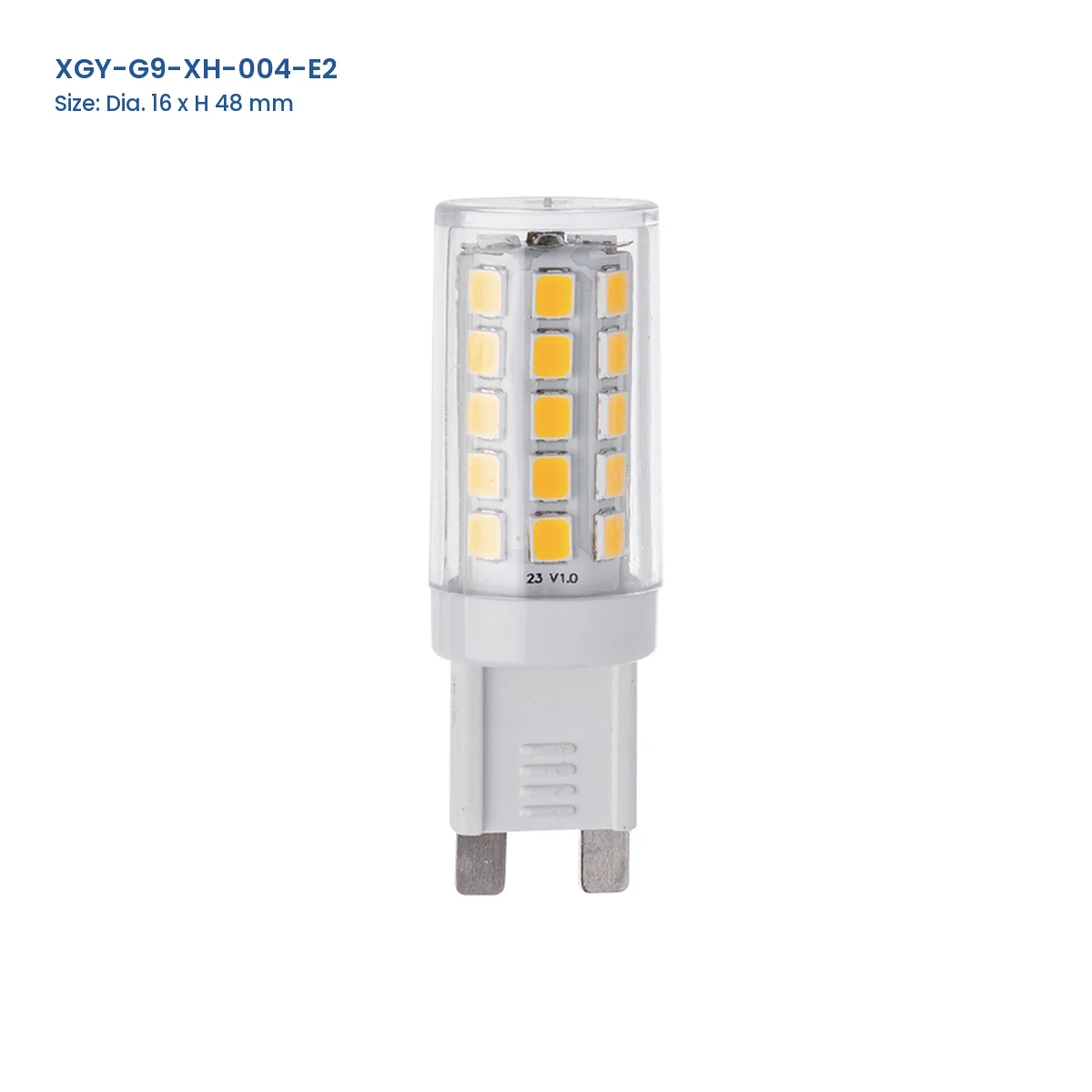 XGY-G9-XH-004-E2 G9 LED capsule bulb, Dia. 16 × H 48 mm
