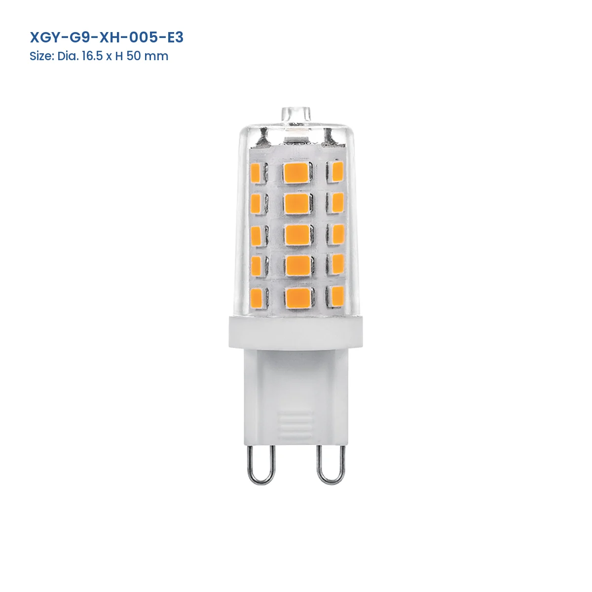 XGY-G9-XH-005-E3 G9 LED capsule bulb, Dia. 16.5 × H 50 mm