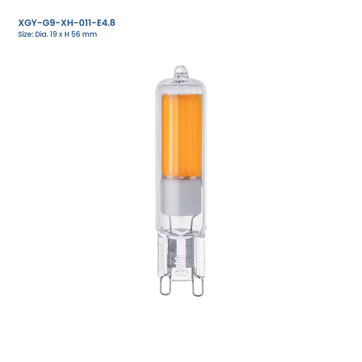 XGY-G9-XH-011-E4.8 G9 LED capsule bulb, Dia. 19 × H 56 mm