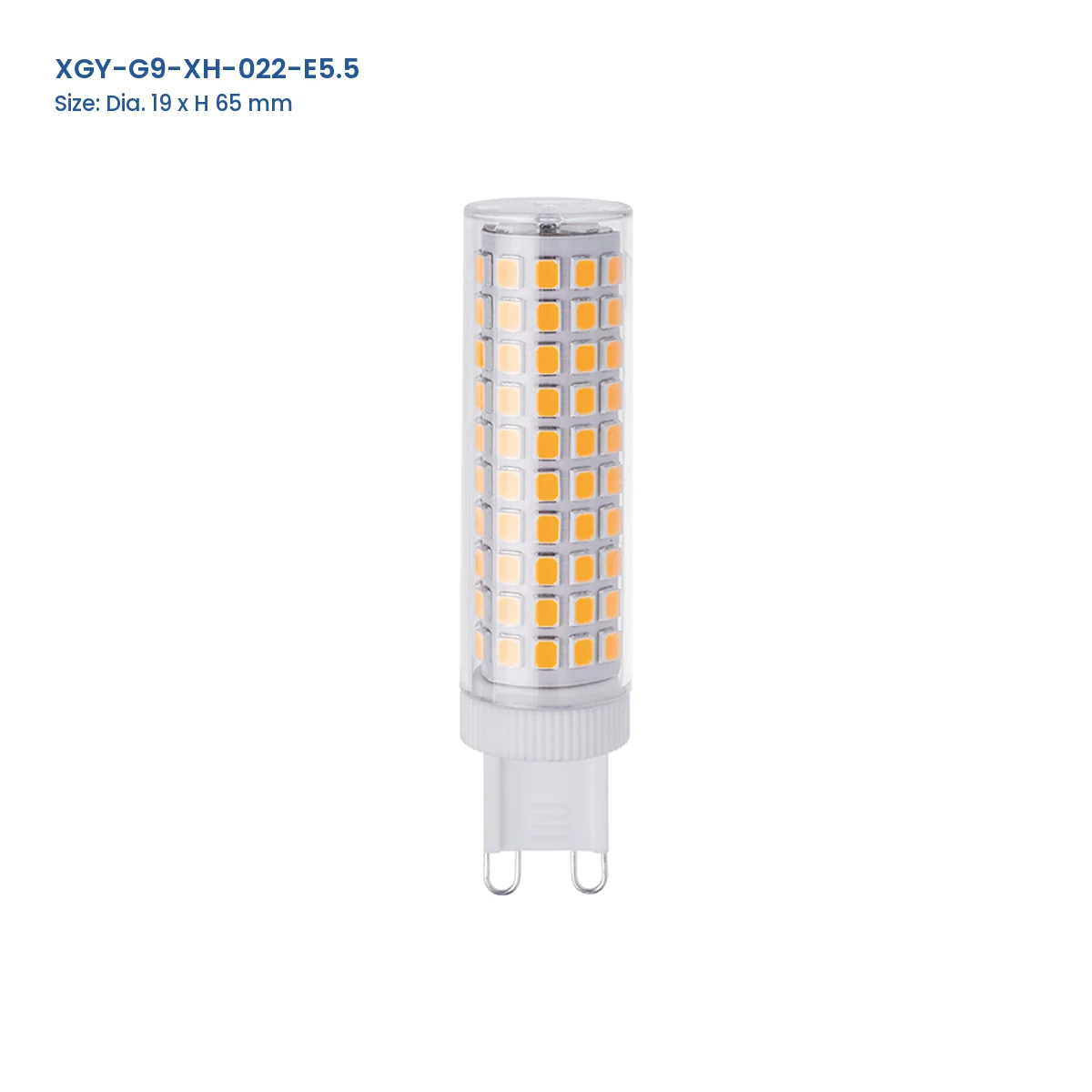 XGY-G9-XH-022-E5.5 G9 LED capsule bulb, Dia. 19 × H 65 mm