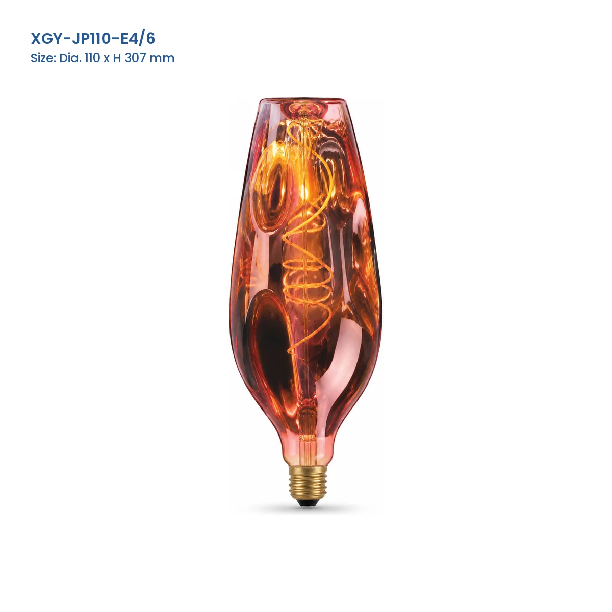 XGY-JP110-E4/6 huge LED filament bulb, Dia. 110 x H 307 mm
