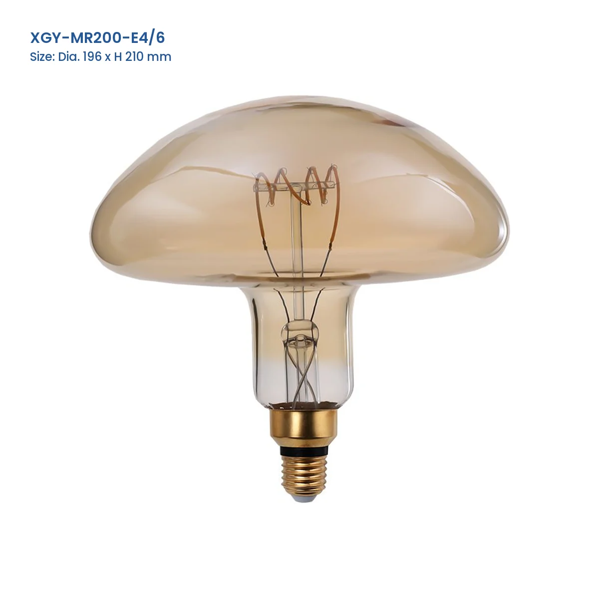 XGY-MR200-E4/6 huge LED filament bulb, Dia. 196 x H 210 mm