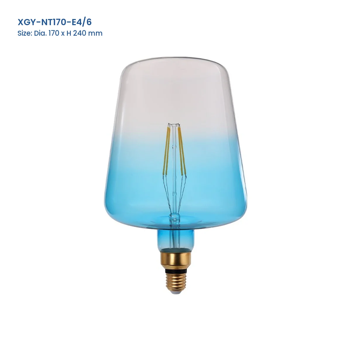 XGY-NT170-E4/6 huge LED filament bulb, Dia. 170 x H 240 mm