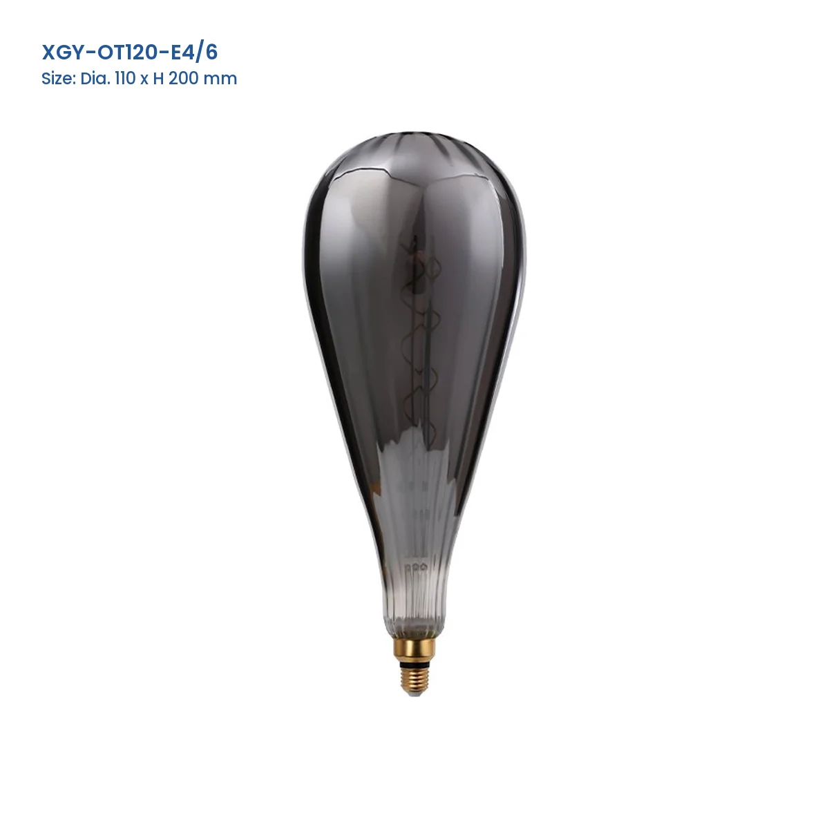 XGY-OT120-E4/6 huge LED filament bulb, Dia. 110 x H 200 mm