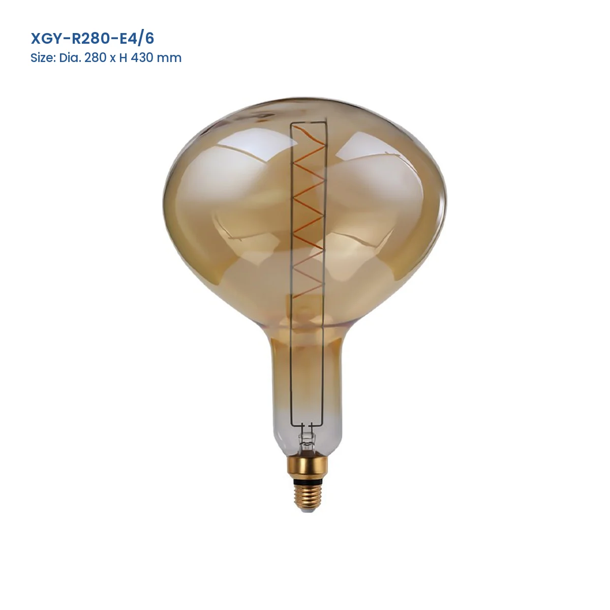 XGY-R280-E4/6 huge LED filament bulb, Dia. 280 x H 430 mm