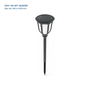 XGY-SH-BT-GL8039 solar landscape stake light with Model and Size labels