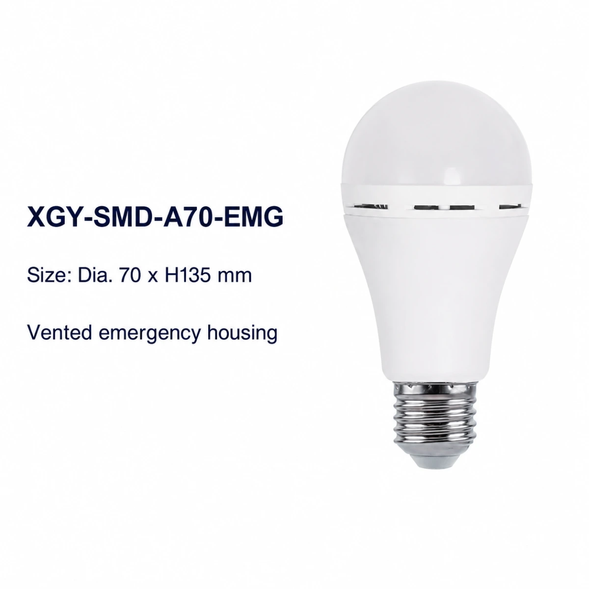 XGY-SMD-A70-EMG emergency LED SMD bulb, size Ø70 × 135 mm