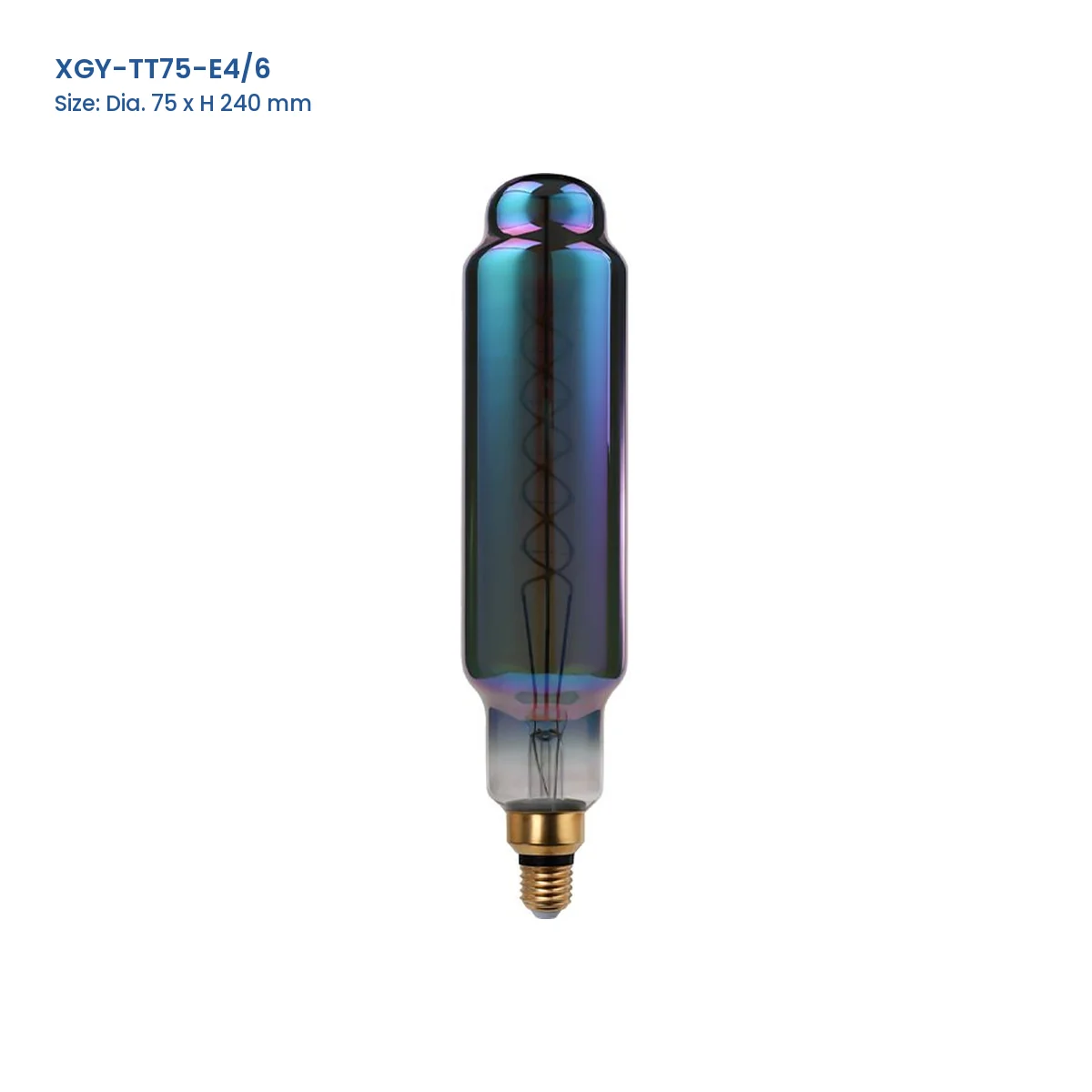 XGY-TT75-E4/6 huge LED filament bulb, Dia. 75 x H 240 mm