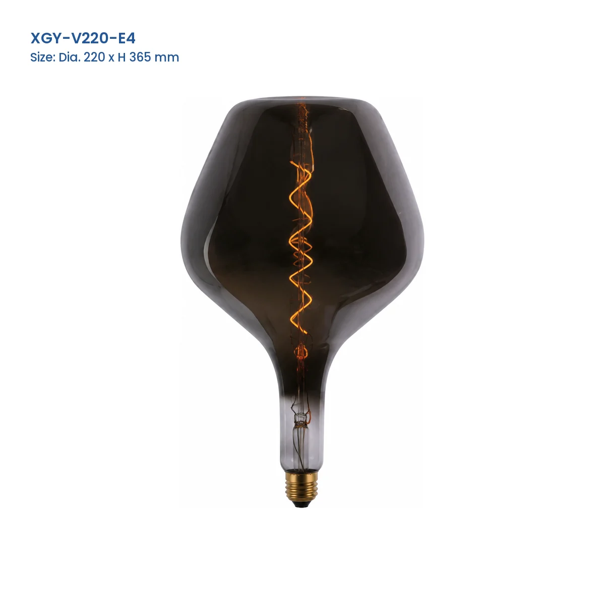 XGY-V220-E4 huge LED filament bulb, Dia. 220 x H 365 mm
