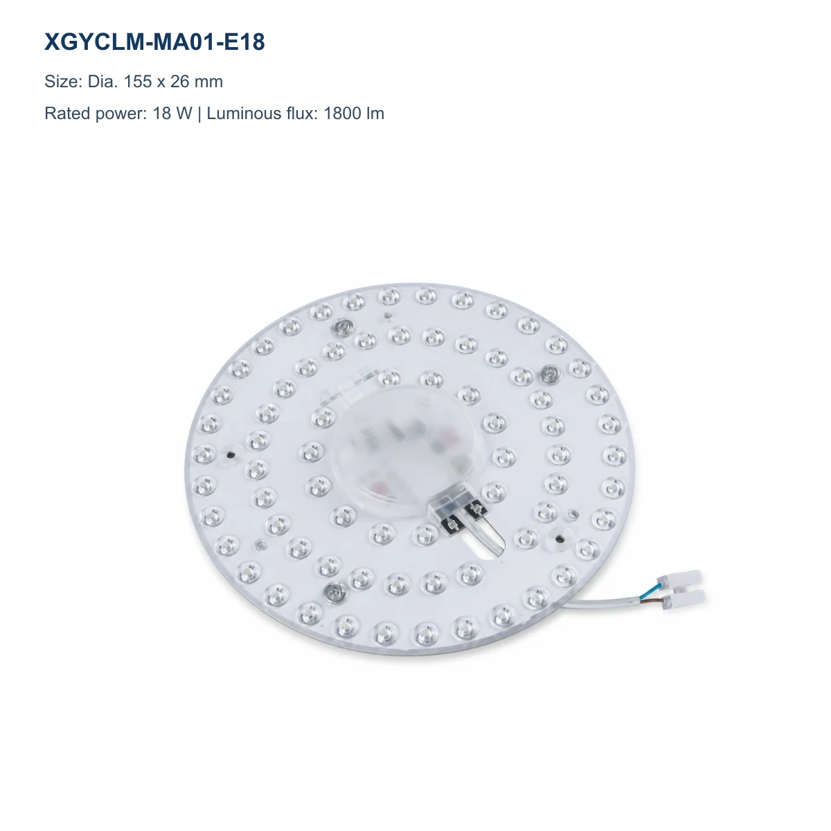 XGYCLM-MA01-E18 3CCT ceiling light module, Dia. 155 x 26 mm, 18 W, 1800 lm