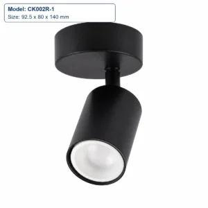 CK002R-1 round-base cylindrical single head, 92.5 x 80 x 140 mm