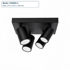 CK002S-4 4-head cylindrical square-base housing, 210 x 210 x 138 mm