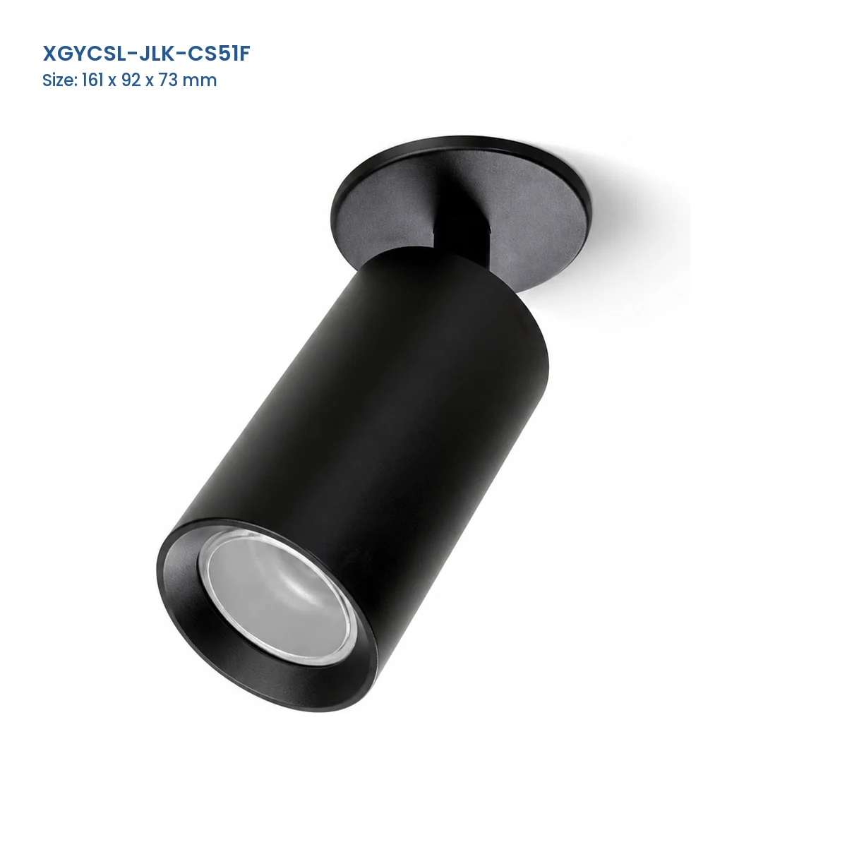 XGYCSL-JLK-CS51F compact spotlight housing with Model and Size labels