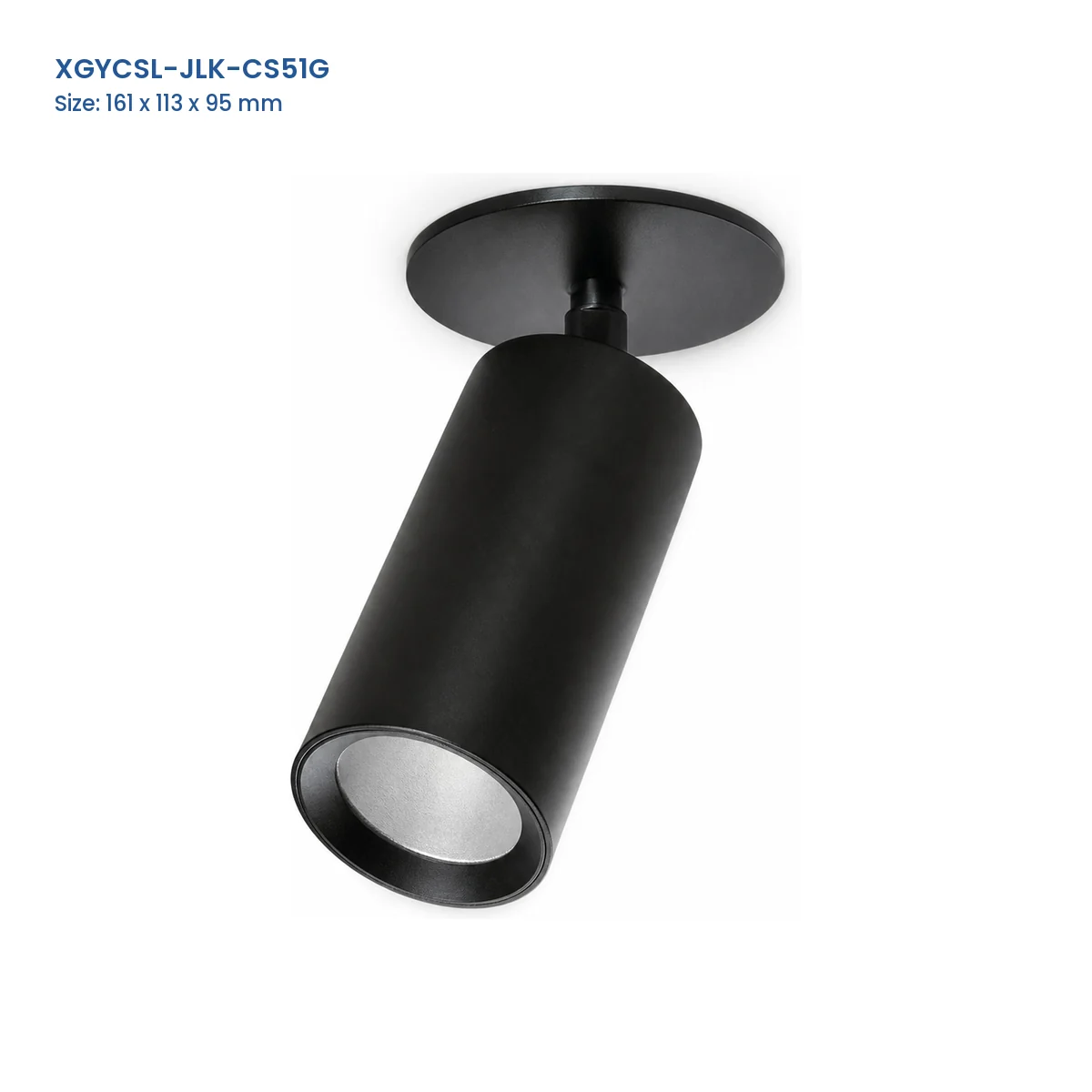 XGYCSL-JLK-CS51G compact spotlight housing with Model and Size labels