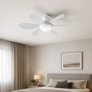 XGYFANCL-HS-HL-E35 mounted-blade LED fan light installed on a dry indoor ceiling
