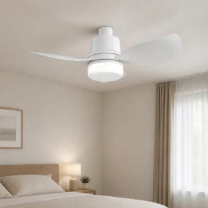 XGYFANCL-YYZF71-E38 mounted-blade LED fan light installed on a dry indoor ceiling