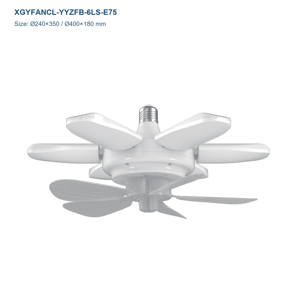 XGYFANCL-YYZFB-6LS-E75 E27/E26/B22 Folding-Blade LED Fan Light model