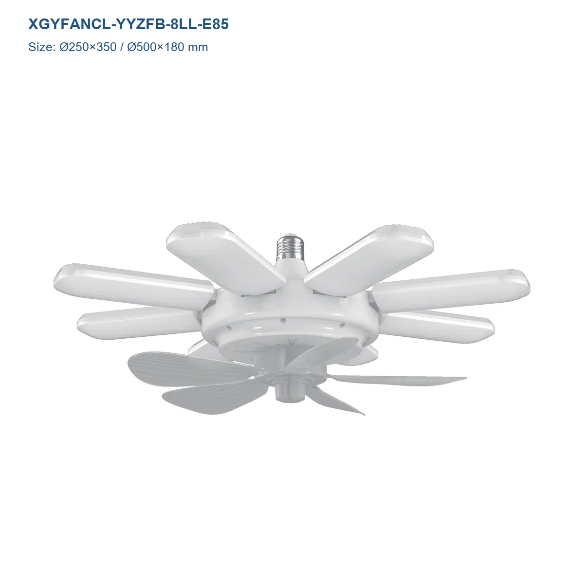 XGYFANCL-YYZFB-8LL-E85 E27/E26/B22 Folding-Blade LED Fan Light model