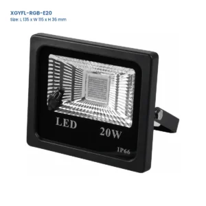 XGYFL-RGB-E20 RGB LED flood light, L 135 x W 115 x H 36 mm