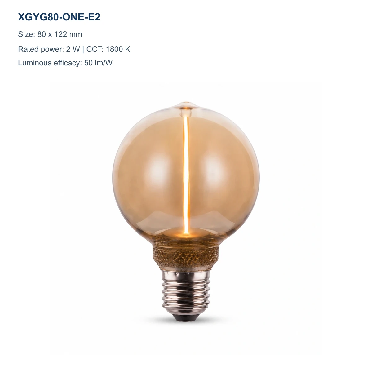 XGYG80-ONE-E2 amber ONE Series decorative LED filament bulb