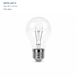 XGYIL-A47-C A47 clear incandescent bulb, Dia. 47 × H 85 mm, 25 W, 50 W or 75 W