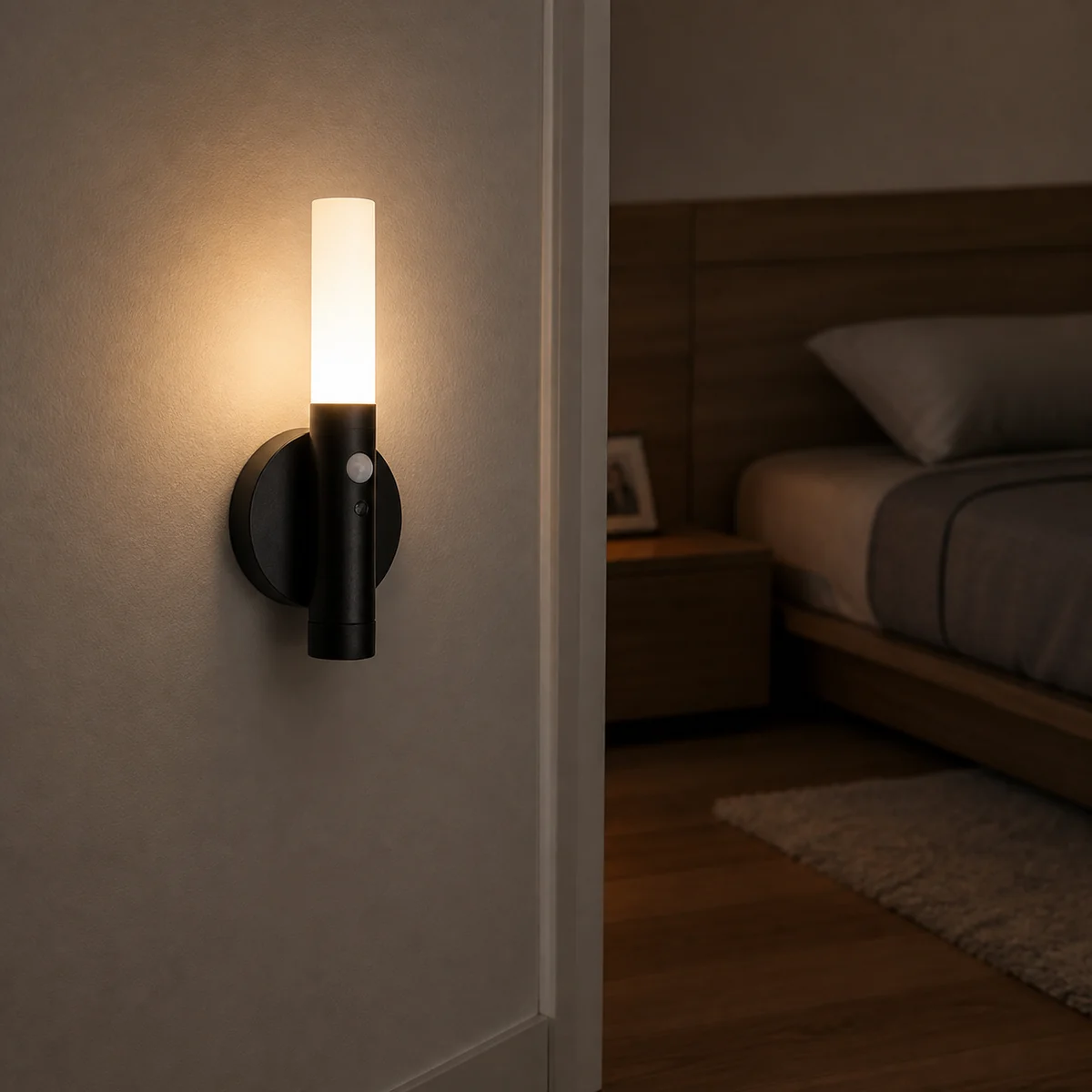 XGYNLDC-WT8B18-E0.2 screw-mounted wall night light installed vertically indoors